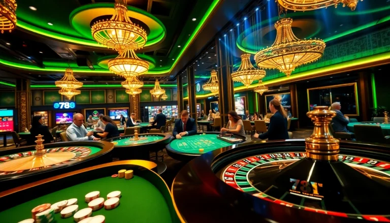 Experience the thrill of 789 win with players enjoying a luxurious casino atmosphere.