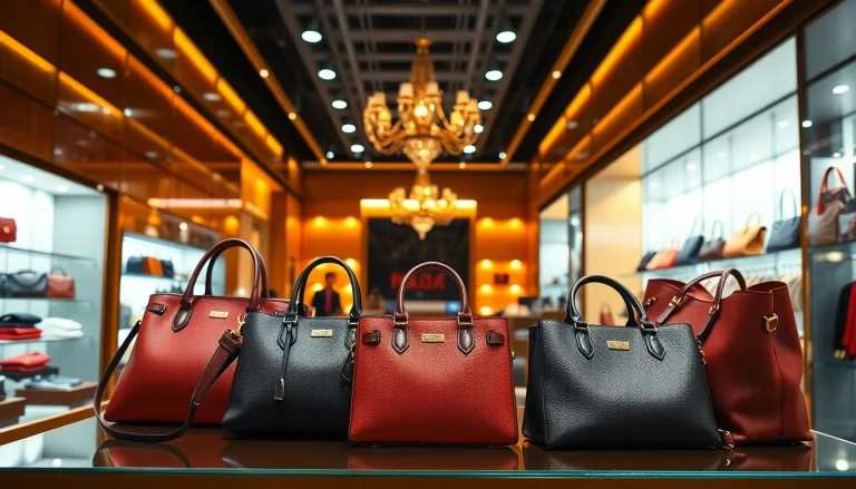 레플리카쇼핑몰에서 고퀄리티 명품 가방을 진열한 쇼핑몰 풍경