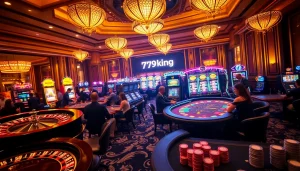 Players enjoying high-stakes gaming at 79king's luxurious casino tables.