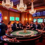 Players engage with the FLY88 slot machine in a luxurious casino setting, highlighting excitement and luxury.