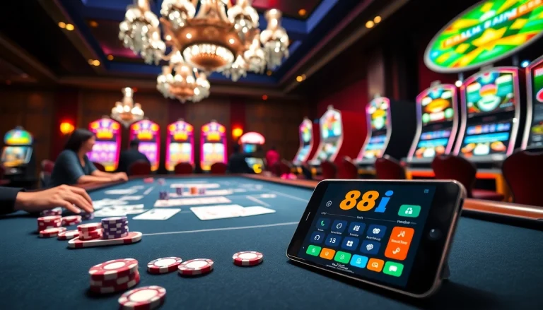 Experience the thrill of 88i with vibrant casino games, chips, and a smartphone app.