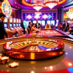 Experience thrilling gameplay at 5z7772 com with a luxurious casino atmosphere featuring roulette and slot machines.