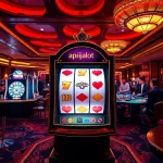 Active players enjoying the vibrant atmosphere at the slot apiraja88 casino, surrounded by poker chips and dice.