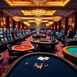 Exciting casino scene featuring poker tables and slot machines, inspired by https://ecogreenbuilders.in/contact/