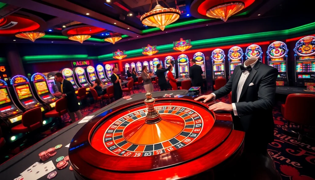 Players enjoy a thrilling roulette game at 32WIN's luxurious casino.
