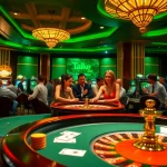 Exciting online gambling scene at LC88 featuring poker, roulette, and slot machines.