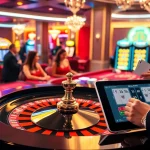 Gambling excitement at bk8th with vibrant casino tables and happy players.