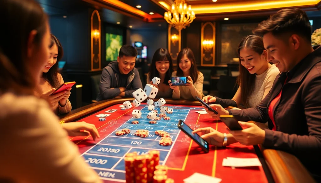Experience the excitement of app tài xỉu online with vibrant digital gameplay featuring animated dice rolls and colorful betting slips.