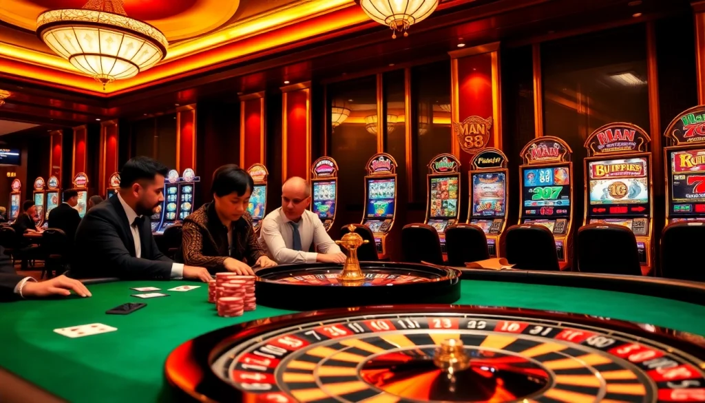 Experience the excitement of Man 88 casino with thrilling games and professional gaming atmosphere.