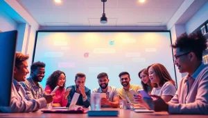 مشهد تفاعلي لشات فله يجمع مستخدمين متنوعين يتواصلون عبر الدردشات عبر الإنترنت.