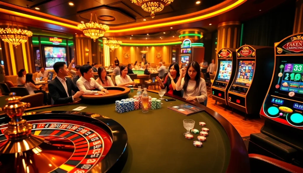 Experience the thrill of bancadoithuong at an exciting casino table filled with vibrant poker chips.
