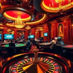 Players enjoying a vibrant casino atmosphere with poker chips and a roulette wheel at Man88.