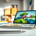 Utiliza el Apple Pencil 2da generación para crear arte digital en un entorno de oficina moderno.