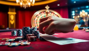 Experience the excitement of gambling with TR88-themed roulette wheel and vibrant casino elements.