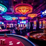 Experience the thrill of nk88 at a modern casino with vibrant games and poker tables.