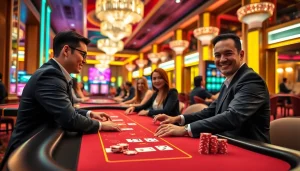 에볼루션 바카라의 생생한 게임 설정을 보여주는 카지노 장면