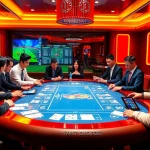 Apply เทคนิคแทงบอล strategies at an upscale betting table surrounded by excited players.