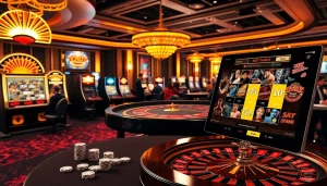 Experience thrilling gaming at https://thabet.vegas/ with an exciting casino atmosphere featuring vibrant tables and slot machines.