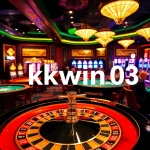 Experience thrilling gameplay at KKWIN 03 with a vibrant casino atmosphere filled with roulette and poker tables.