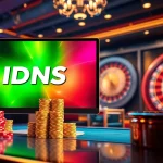 IDNSLOT online interface showcasing vibrant slots and excited players celebrating wins.