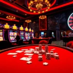 Action-packed casino scene illustrating the excitement of betting and gaming at https://68vip.red/ with poker chips and spinning roulette.