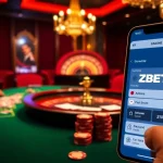 ZBET poker scene with vibrant casino table and digital betting interface.