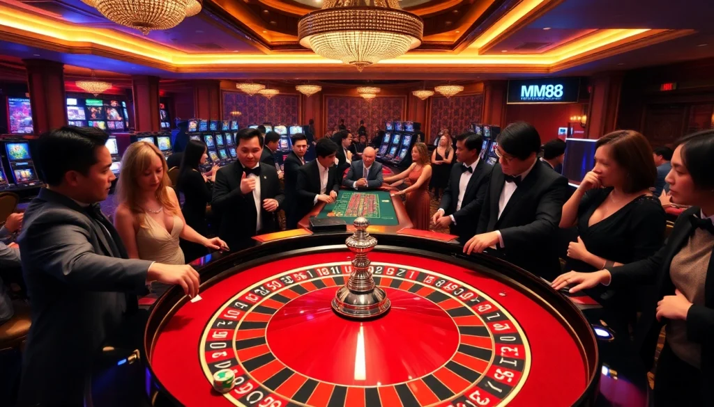 Engage in thrilling gambling action at MM88's luxurious online casino tables.