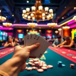 Experience the thrill of online casino gaming with poker action and vibrant atmosphere.