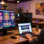 A player engaging in dn88 online gaming with vibrant slot machines on display.
