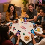 Exciting group playing online Mega888 with free credit mega888, engaging in fun and responsible gambling session.