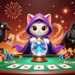 Engage in thrilling bets at Nhà cái BL555 with colorful poker chips and a mystical atmosphere.