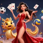Experience the excitement of 100vip casino with thrilling gaming and vibrant characters in this dynamic illustration.