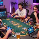 Engaging online gaming players enjoying gamebaidoithuong.is card games with colorful interfaces and lively atmosphere.