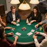 Enjoying a poker night with friends at KJC, showcasing lively gameplay and camaraderie.