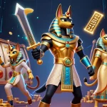 Win big with U2 Malaysia slot games featuring Anubis and Bastet amidst vibrant reel action.