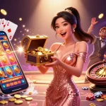 Experience CM 88's thrilling online slots with golden treasure and vibrant casino elements.
