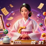 Engage with ONBET's exciting casino scene featuring vibrant lottery elements and a serene Asian woman.
