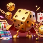 Joacă pacanele demo în această ilustrație 3D plină de energie, cu simboluri de jackpot și elemente de casino.