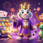 Join the 98win fun with lively characters and vibrant gaming elements in a dynamic 3D casino illustration.