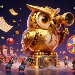 Engage with thrilling mastercard casinos, a vibrant scene featuring playful characters amidst dynamic gaming elements.