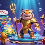 Experience epic gambling at trang chủ fun79 with a tiger shark gladiator in a vibrant underwater casino scene.