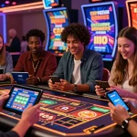Excited players at a vibrant credit card casino showcasing https://dea.org.uk with engaging slot games and bonuses.
