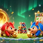 Experience thrilling action at XO88 as rival pangolins roll through a vibrant casino with sparkling treasures.