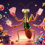 Experience exciting wins at LV88 with a lively illustration of vibrant casino action, games, and dynamic characters.