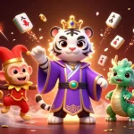 Engage with lc88’s thrilling casino adventure featuring dynamic characters surrounded by vibrant casino elements.