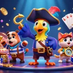Sunwin captivates players with vibrant casino elements, featuring animated characters and gaming action.