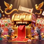 Experience thrill at slot88 resmi with vibrant 3D illustration of adventurous mice and casino elements.