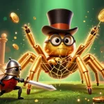 Engage in fun with tải hitclub as a playful beetle knight and golden tarantula celebrate casino gaming.