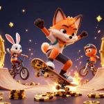 Gacor 77 menghadirkan aksi skateboarder fox dan kelinci BMX dalam gambaran kasino yang penuh harta.