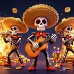 Experience the excitement of bj88-vnd with colorful mariachi band amidst treasures in 3D.
